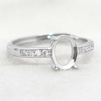 Sterling Silber 5*7/6*8/7*9/8*10/9*11/10*12/10*14mm Semi Mount Ring Frame Blank Einstell basis ohne Mittels tein für DIY Inlay