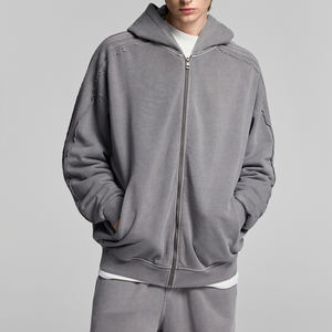 Sudaderas con capucha con cremallera personalizadas de alta calidad, ropa de calle, chaquetas informales de manga larga, sudaderas con capucha Unisex de gran tamaño para hombres y mujeres - Product Image 1
