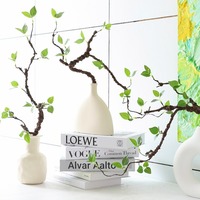 Branches de mousse florale artificielle, feuilles vertes, fausses fleurs, style chinois, décoration intérieure, accessoires de photographie de mariage, PVC