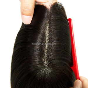 Prótesis Capilar Femenina de 18 Pulgadas de Largo, Cabello Brasileño, Base Mono con Tres Clips, para Mujeres con Calvicie - Product Image 2