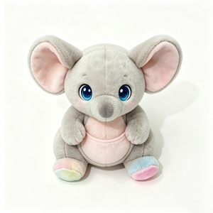 Peluche de ratón gris personalizado, ratón de peluche, muñeco de ratón con orejas grandes, peluche de ratón de bolsillo en colores pastel. - Product Image 3