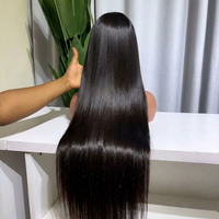 Rambut Vietnam Mentah Super Double Drawn Bone Straight Lace Front Wig Berkualitas Tinggi Single Drawn Wig Rambut Asli untuk Wanita Kulit Hitam