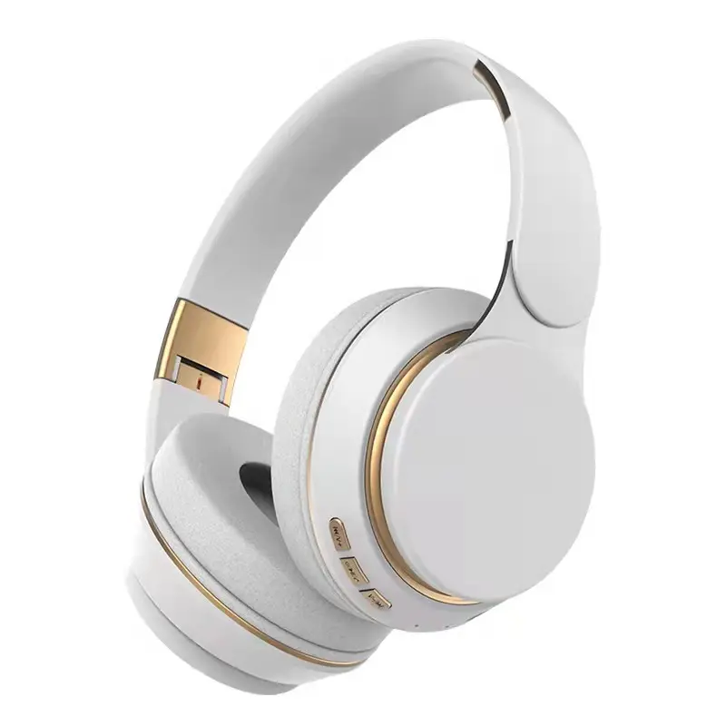 Double Ears White Pearl Office BT 5.0 Stereo Gaming Blu Tooth Headset Upgraded Active Noise Cancelling Wireless Headphones