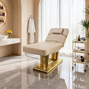 Chaise de massage électrique de luxe avec chauffage, base en acier inoxydable doré, mobilier esthétique, soins de beauté, <span class=keywords><strong>spa</strong></span> - Product Image 6