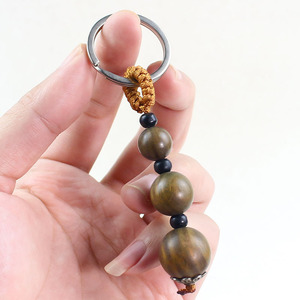 Ling Gusi Wooden <b>Keychain</b> Sandalwood Beads Chinese Style Portable Unisex Gift Key Accessory - Product Image 3
