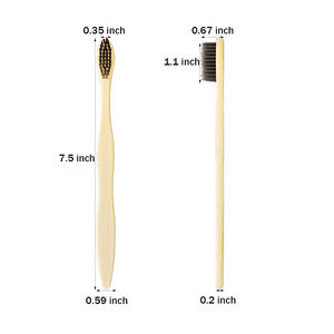 Brosse à dents d'hôtel de voyage au charbon de bois haut de gamme pour tube avec étui à brosse <span class=keywords><strong>super</strong></span> doux et logo personnalisé Laser d'hôtel - Product Image 2