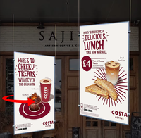 Le fabricant professionnel affiche l'écran LCD suspendu Durable de haute qualité pour vitrine d'affichage à cristaux liquides suspendu