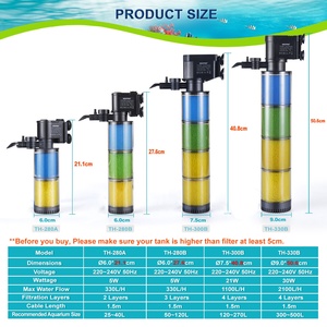 Fábrica al por mayor 5W/21W/30W flujo de agua ajustable sumergible acuario bomba de filtro de tanque de peces multifiltrado plástico interno - Product Image 4