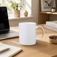 Mug à sublimation en porcelaine blanche 11oz, impression de logo personnalisé, mug à café, vente en gros, cadeau pour offres promotionnelles, grande capacité, usine OEM