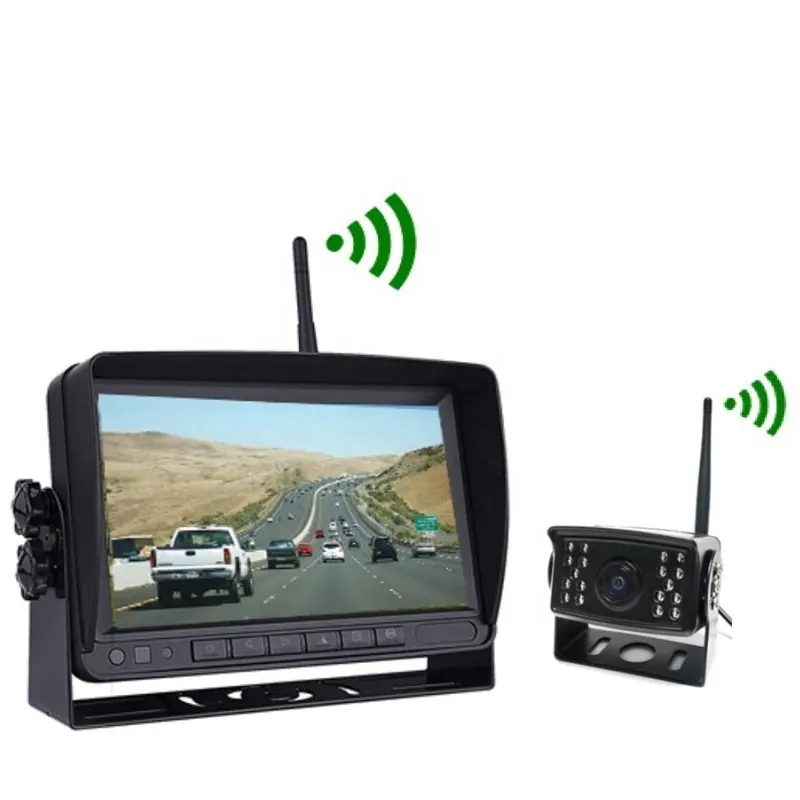 Wireless Car Monitor 7 Inch Display IR LED Lights Car Camera Wireless Back Up Camera for Truck Bus