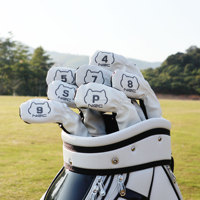 Couvre-chefs de club de golf fer prêt à expédier en stock expédition rapide couvre-chefs protecteur en cuir PU couvre-chef de golf 9 pièces/ensemble