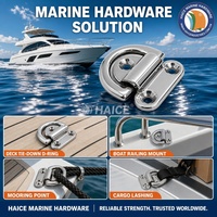 Anneau en D marin en acier inoxydable 316, plaque de fixation pliable pour pont, œillet de 6 mm, accessoires de quincaillerie pour yacht et bateau, anneaux fixes à montage mural