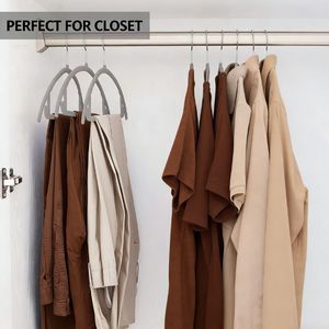 Wholesale Premium Velvet Hangers <strong>Chrome</strong> <strong>Hooks</strong>,Space Saving Clothes Rounded Shape for Coat,Hanging Closet Organizer - Product Image 5