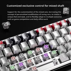 <span class=keywords><strong>Clavier</strong></span> de jeu et de bureau A68 mécanique USB Type-C filaire en alliage d'aluminium à axe magnétique RGB programmable étanche Delta - Product Image 3