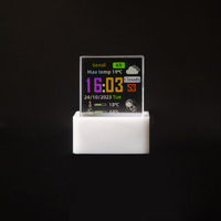 Mini Station Météo avec Affichage Cristal, Horloge de Bureau avec Wifi, Petit Téléviseur Transparent pour la Décoration de Jeux
