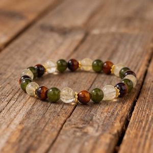 Tiger's Eye Citrine Green Treasure <b>Beaded</b> <b>Bracelet</b> For Women Menopause Support Natural Stone Jewelry Casual Wear - Product Image 2