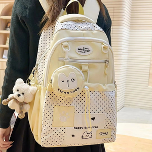 Mochila escolar bonita de nailon para niñas, Mochila para estudiantes adolescentes, Mochila escolar con múltiples bolsillos, Mochila Kawaii para ordenador portátil, Mochila - Product Image 1