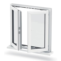 Ventana Abatible de Aluminio con Vidrio Templado Transparente, Ventanas Abatibles con Rotura de Puente Térmico y Doble Vidrio Templado Insonorizado