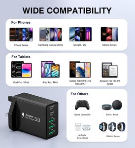 Bloc <span class=keywords><strong>chargeur</strong></span> USB C HYTO 60W, <span class=keywords><strong>chargeur</strong></span> rapide USB C 5 ports, adaptateur secteur PD20W pour <span class=keywords><strong>iPhone</strong></span> 17 - Product Image 6