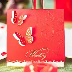 Carton blanc personnalisé couleur plié invitation de mariage carte de remerciement découpé au laser Pop Up cartes de voeux d'anniversaire