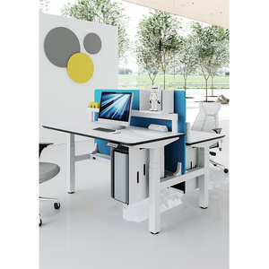 Bureau d'ordinateur modulaire convertible en métal à hauteur réglable électriquement pour la maison et le bureau, design moderne - Product Image 3