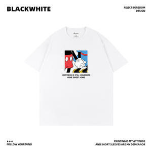 Camiseta con estampado de Mickey Mouse, unisex, manga corta, cuello redondo, impresión digital Q04 - Product Image 4