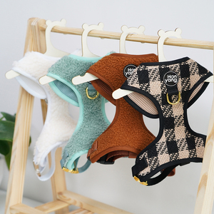 HanYang Tweed Dog Harness Manufacturer Pet Vest Harness Leash Collar Set Adjustable Designer Custom Wholesale Dog Harness