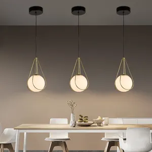 Nuevo producto, decoración de interiores, cafetería, restaurante, Villa, candelabro LED moderno dorado