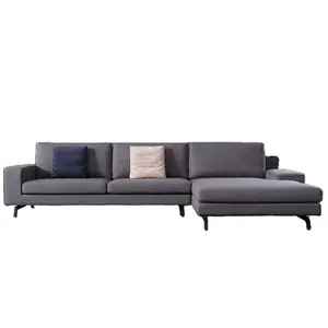 Ensemble de canapé d'angle à pieds en métal <span class=keywords><strong>noir</strong></span> personnalisé de style italien en cuir de velours avec revêtement amovible pour canapé de salon à la maison - Product Image 1