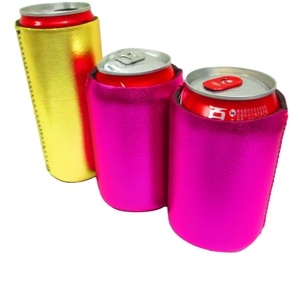 Enfriador de Latas de Cerveza de Neopreno PU Aislado de 12oz y 3mm, Color Plateado Metálico, con Logotipo Personalizado - Product Image 4