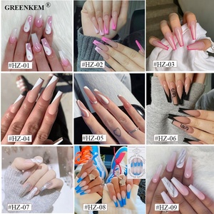 24 unids/set con pegatina Arco Iris <span class=keywords><strong>bailarina</strong></span> cubierta completa Prensa en puntas de Arte de uñas Artificial largo ataúd diseñado prensa en las uñas - Product Image 5