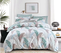 Parure de lit de luxe 4 pièces en coton 100% de haute qualité, imprimée numériquement, taille King, avec housse de couette personnalisée