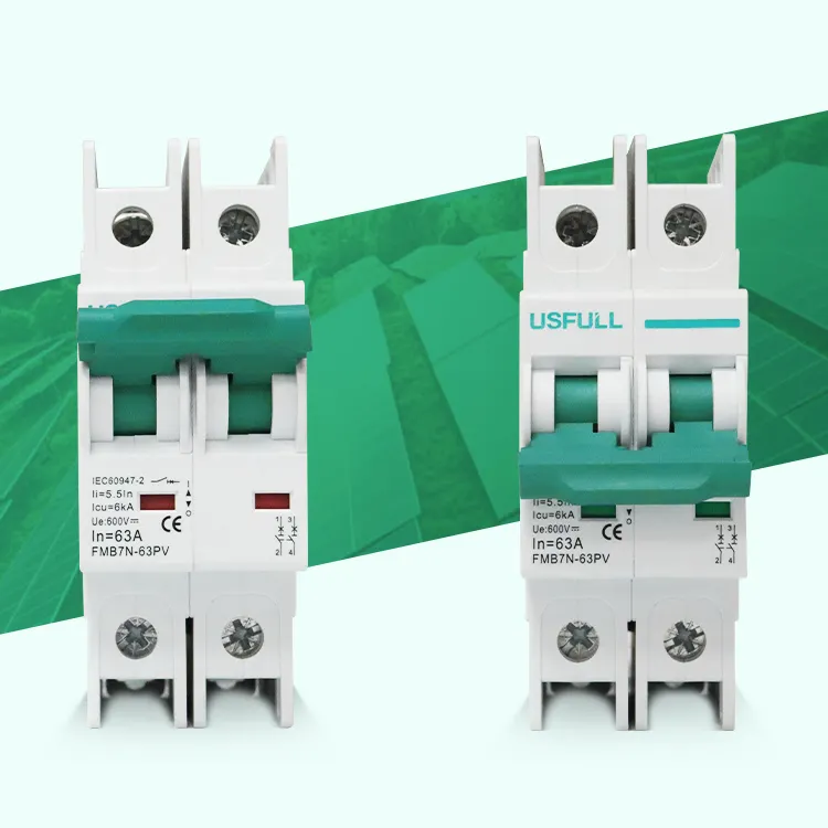 USFULL เบรกเกอร์ DC 1P 2P 3P 4P,เบรกเกอร์ DC 6A 10A 16A 20A 25A 32A 40A 50A 63A DC MCB 12V 24V 48V 300V 600V 900V 1200V DC เบรกเกอร์ MCB