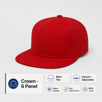 Casquette de baseball snapback 6 panneaux à visière plate, logo personnalisé, ajustable, en polyester vierge, pour le sport, vente en gros