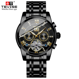 Montre mécanique de luxe pour homme - entièrement automatique, style professionnel, lumineuse, bracelet en acier inoxydable, montre homme résistante à l'eau - Product Image 3