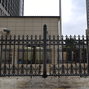 Black <strong>Wrought</strong> <strong>Iron</strong> Fence Easy-to-Assemble Decorative Picket Panels Galvanized Steel Mesh Home Farm Security Pool Fencing Low - Product Image 3