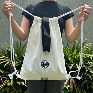 Good Quality Eco Durable <b>Drawstring</b> Bag Customized Gift Cotton Fabric <b>Backpack</b> Reusable Cotton <b>Drawstring</b> Bag for Travel - Product Image 6