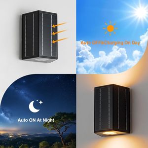 Lampe murale solaire LED extérieure étanche avec batterie LiFePO4, éclairage mural solaire intelligent à économie d'énergie pour jardin et patio - Product Image 6