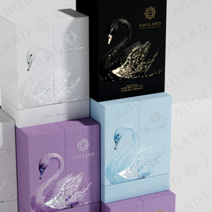Boîte à parfum ABOLAND, rigide, noire, avec motif cygne en feuille d'or, 100 ml, eau de parfum, emballage cosmétique, boîte cadeau haut de gamme - Product Image 6