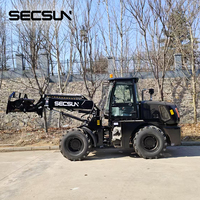 SECSUN 1.5 tonnes 2 tonnes 2.5 tonnes 3 tonnes mini chargeuse sur pneus télescope diesel chargeur télescopique avec fourche en option