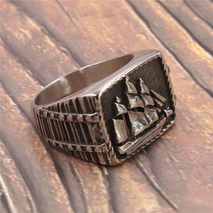 Joyería Nórdica al por Mayor, Anillos de Acero Inoxidable 316 con Diseño de Ancla de Barco de Vela, la Alma del Vikingo, para Hombre y Mujer - Product Image 2