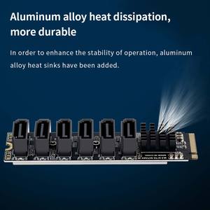 TISHRIC <span class=keywords><strong>M</strong></span>.2 <span class=keywords><strong>M</strong></span>-Key PCIe 3.0 zu SATA 6Gbps 6-Port Erweiterungskarte mit ASM1166 Chip PM Unterstützung für Synology NAS - Product Image 3