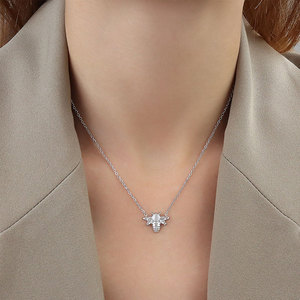 Collier Abeille en Acier Inoxydable 316L Plaqué Or 14k 18k avec Pierre Œil de Chat, Anti-ternissement et Étanche, pour Femme - Product Image 5