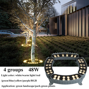 Werksseitig Angepasste Moderne Outdoor-Deko Ringbaumleuchte AC220V DC24V IP66 48W RGB Palmenringleuchten - Product Image 2