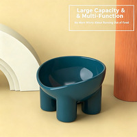 Gamelle moderne pour animaux de compagnie à col haut, écologique, étanche IPX5, multicolore, antidérapante, portable, grande capacité, en plastique motif pattes d'éléphant