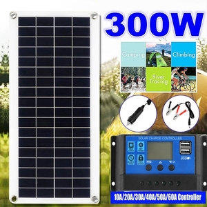 Kit <span class=keywords><strong>de</strong></span> panneau solaire 300W complet 12V USB avec contrôleur 10-60A cellules solaires <span class=keywords><strong>pour</strong></span> voiture Yacht RV bateau <span class=keywords><strong>chargeur</strong></span> <span class=keywords><strong>de</strong></span> <span class=keywords><strong>batterie</strong></span> <span class=keywords><strong>de</strong></span> téléphone portable - Product Image 2
