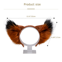 E0003 Bandeau loup pour Halloween Bandeau oreilles de renard Bandeau fantaisie pour fête Festival Sparkle Foxy Kit Band