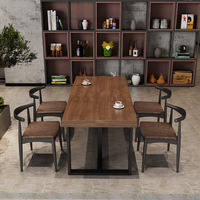 Canapés, tables et chaises de restaurant en bois modernes pour usage commercial, ensemble de salle à manger durable