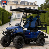 Voiturette de golf électrique 5kW à batterie au plomb métallique, certifiée CE, pneus tout-terrain 50 km/h, pour camping et chasse, 4 places, prix abordable