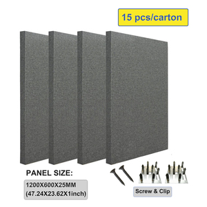 Panneaux acoustiques en fibre <span class=keywords><strong>de</strong></span> verre enveloppés <span class=keywords><strong>de</strong></span> tissu noir/gris pour réduire l'écho/la réverbération, panneaux acoustiques en tissu pour studio, cinéma, église - Product Image 1